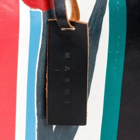 Marni Fosteriana Striped Floral PVC Shopper Tote - Picture 6 of 10